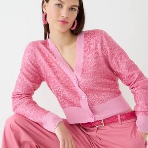 NWT J.Crew Collection Sequin Merino Wool V-neck Cardigan